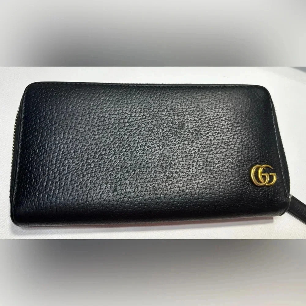 Gucci Gg Logo Leather Continental Long Wallet